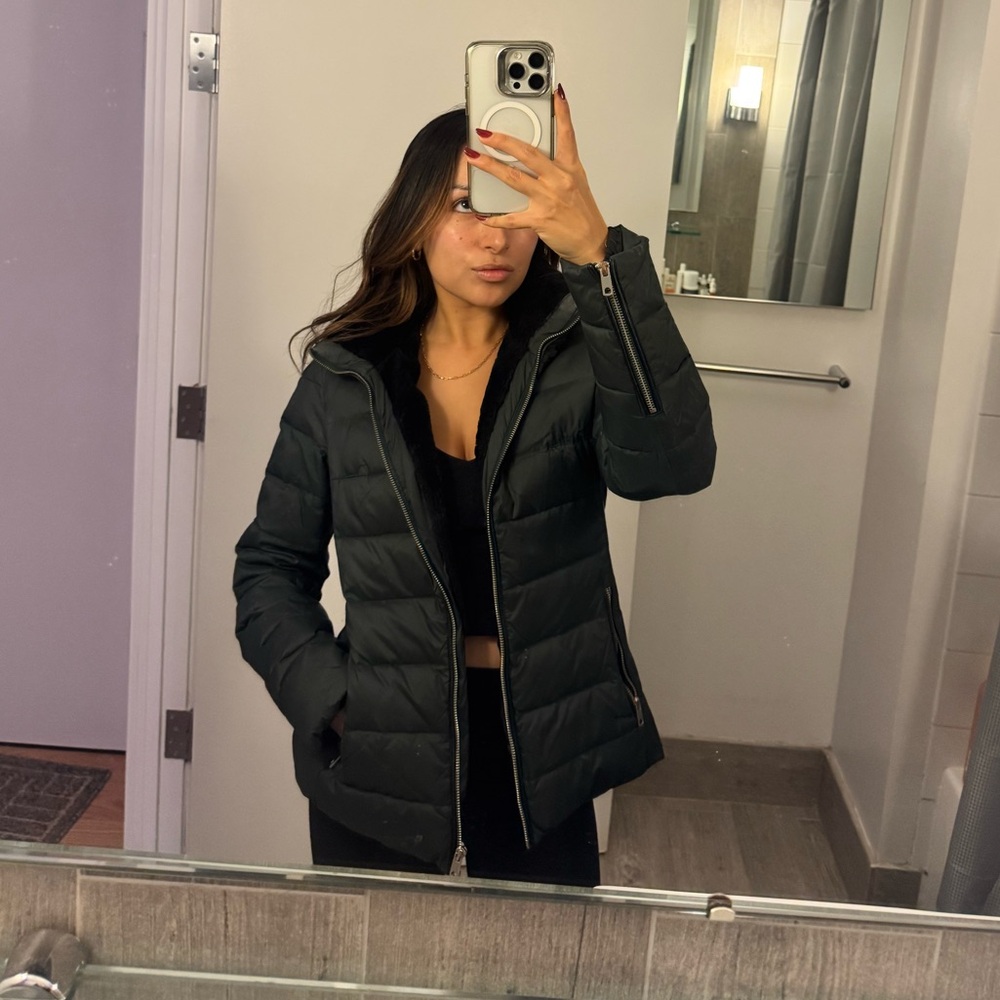 Zara Dark Green Puffer Jacket